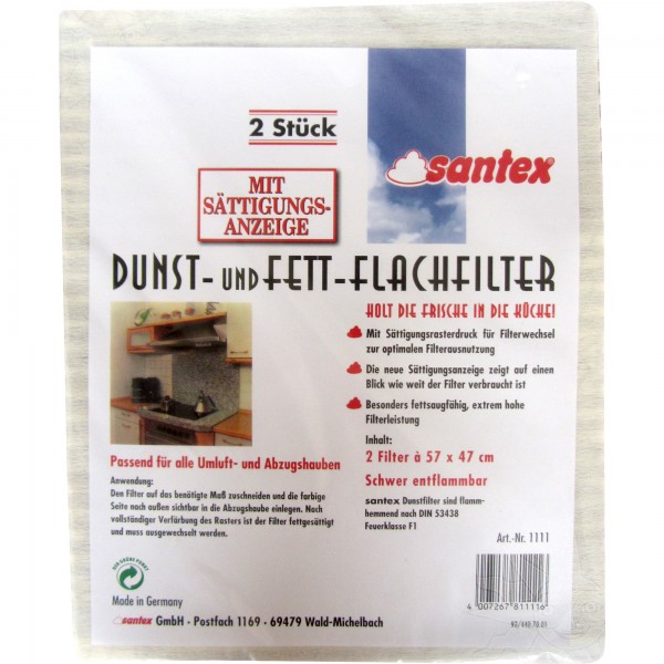 Santex Dunst- und Fett-Flachfilter (2 Stück)